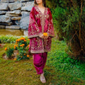 Velvet Kurti-Palazzo-Dupatta Set