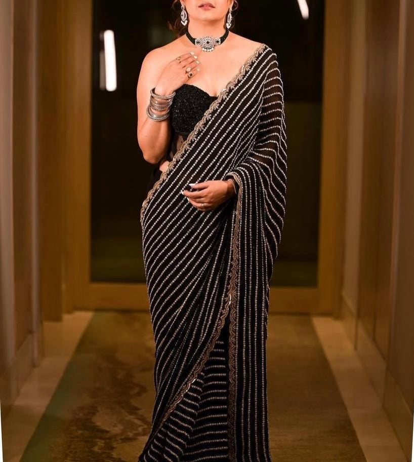 Black Designer Saree