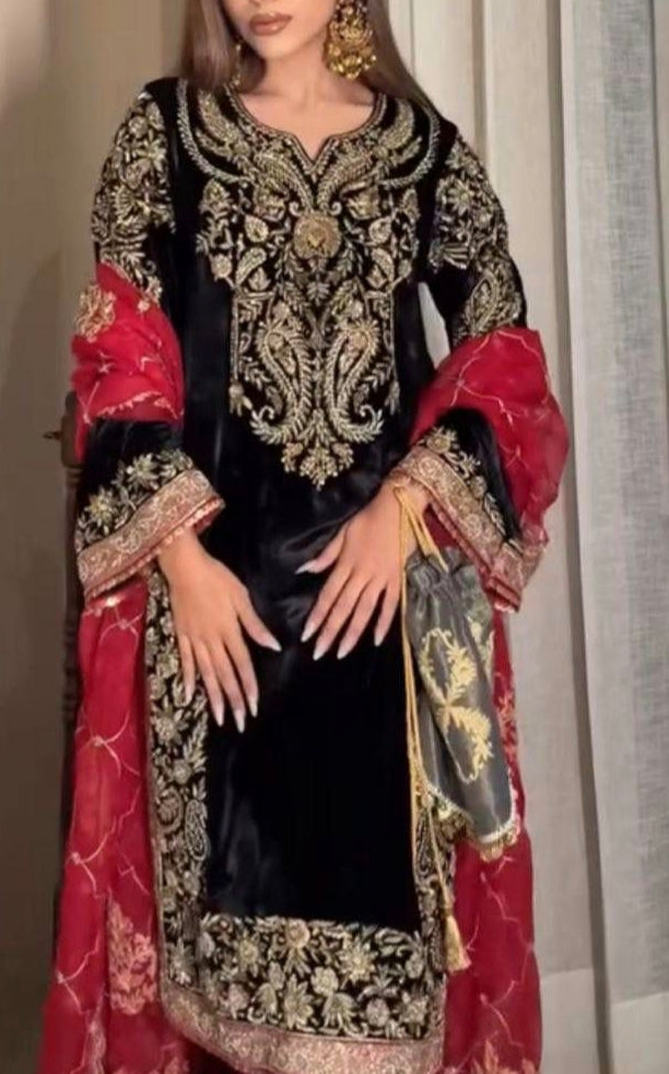 New Velvet Kurti Palazzo Set