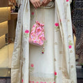 Exclusive Jacquard Top and Crepe Palazzo Set