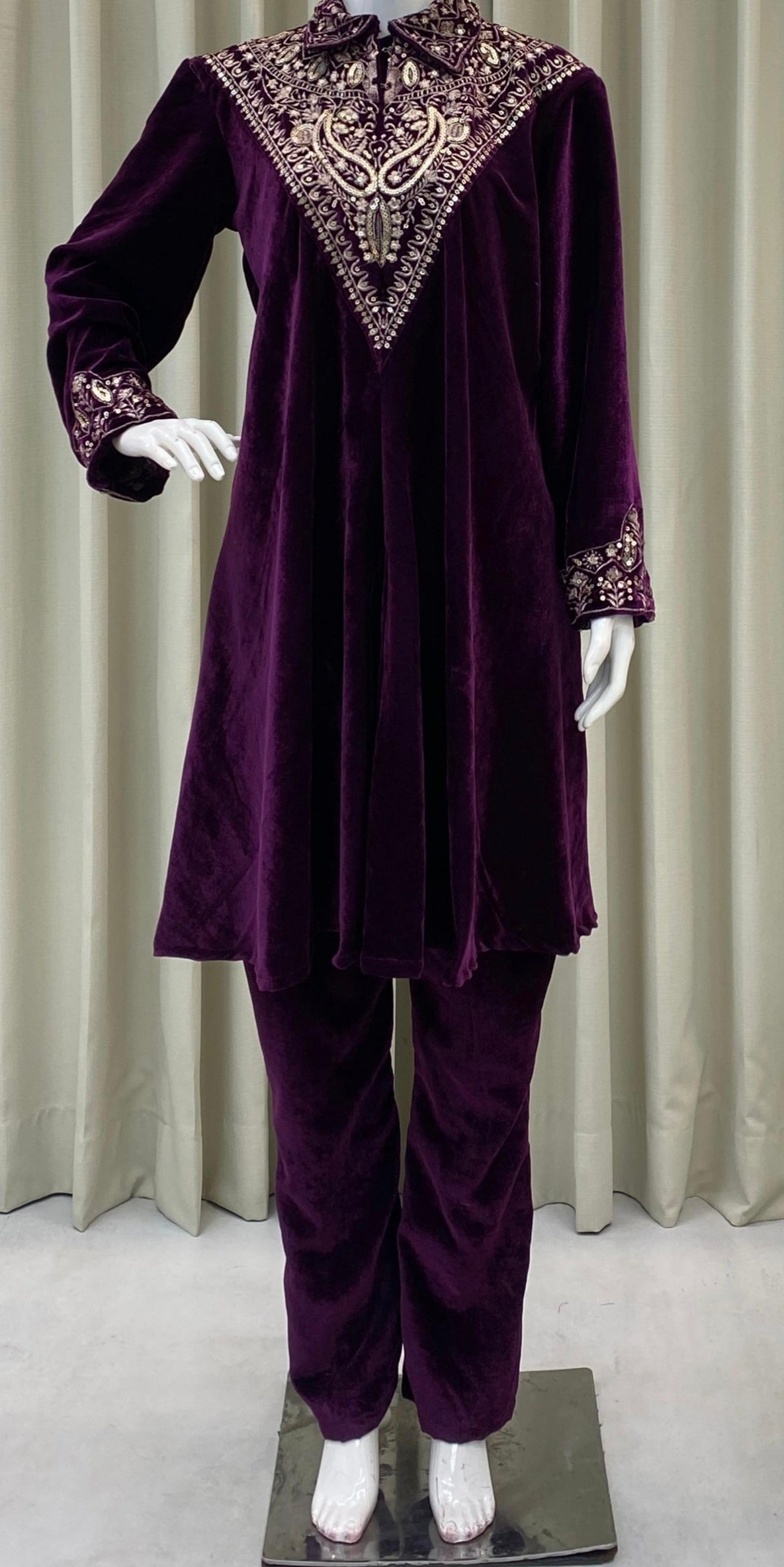 Black Velvet Kurta Palazzo Set