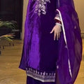Velvet Kurta–Palazzo-Dupatta Set