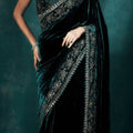 Trending Velvet Saree with Embroidered & Zari work