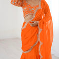 Ruffle Saree