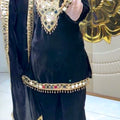 3-PC Velvet Set with Real Mirror & Embroidery work