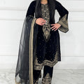 Viscose Velvet Embroidery Suit Set