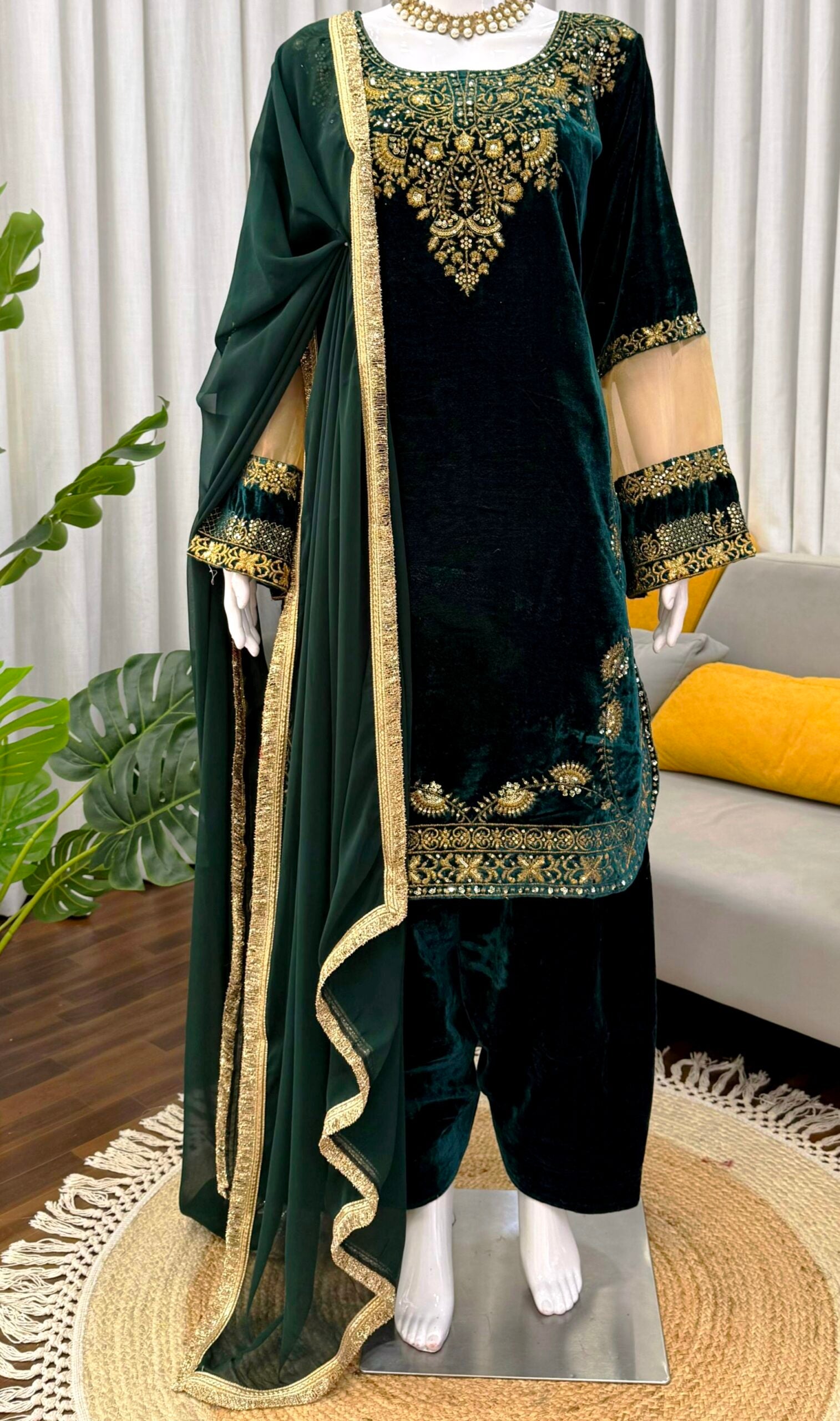 Premium Viscose Velvet Suit Set