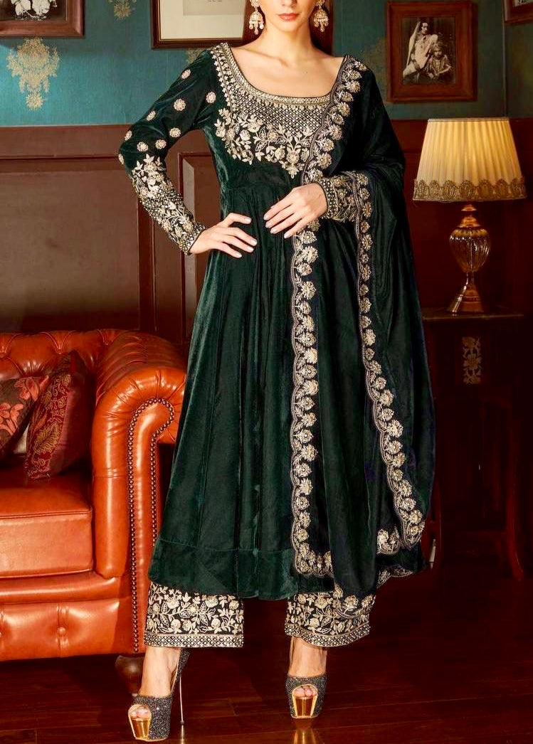 Designer Anarkali Gown with Palazzo & Dupatta