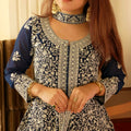 Embroidered Peplum Top-Palazzo-Dupatta