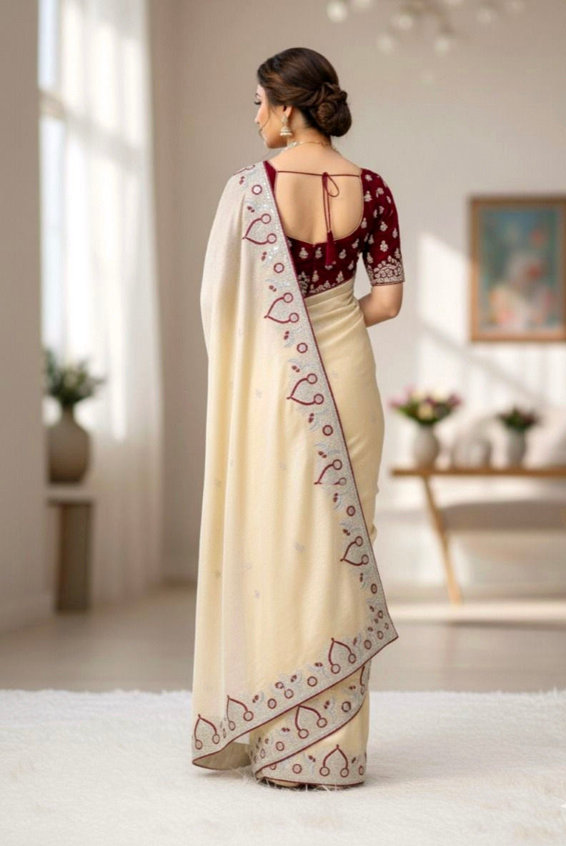 Boutique Exclusive Space Silk Saree