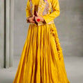 Chinon Crop Top, Lehenga & Embroidered Jacket Set
