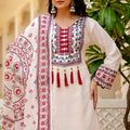 Printed Top with Real Mirror Work - Palazzo Set