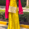 Premium Natural Crepe Silk Top & Sharara