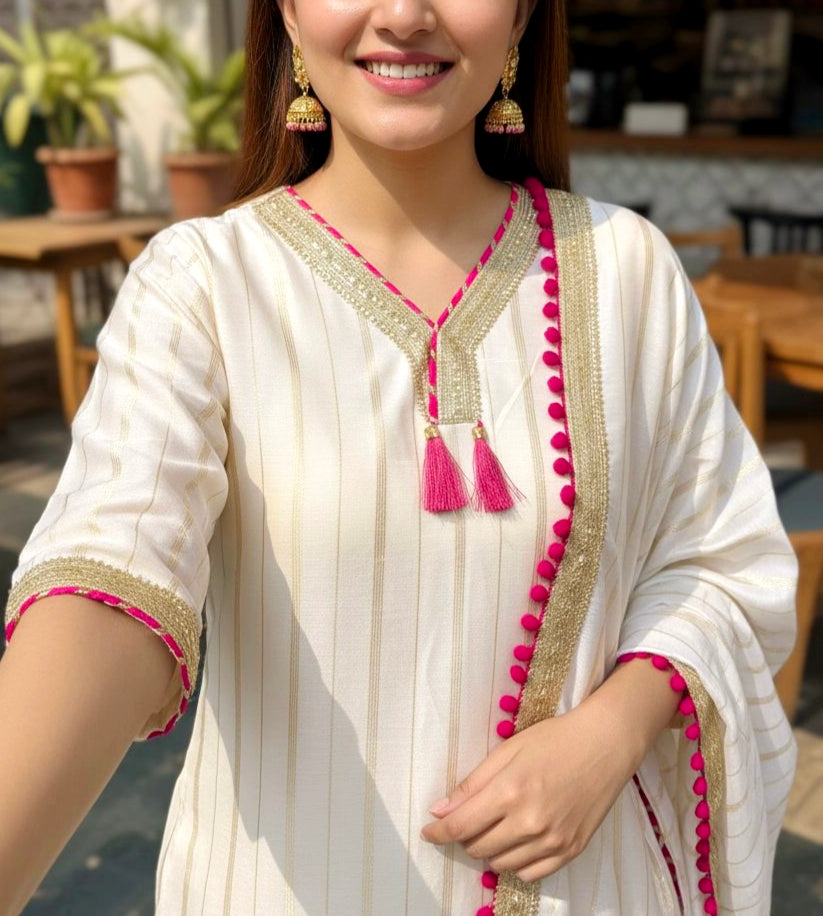 3 Piece Chanderi Silk Set