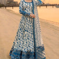 Faux Georgette Embroidered Gown Set 