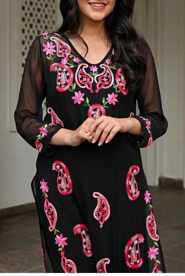 Kashmiri Embroidery Kurti Set