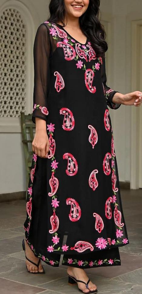 Kashmiri Embroidery Kurti Set