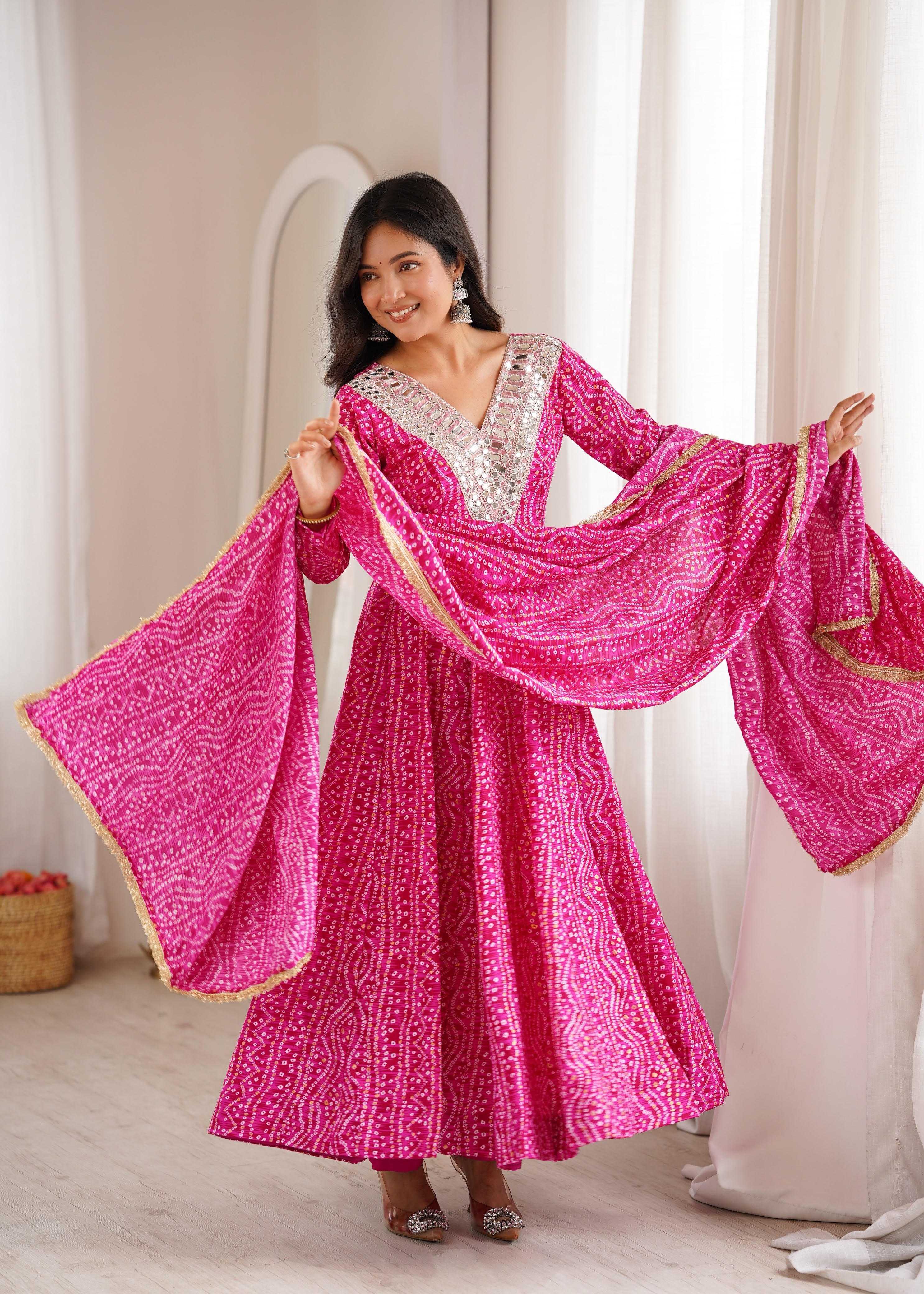 Mirror Embroidered Gown Set