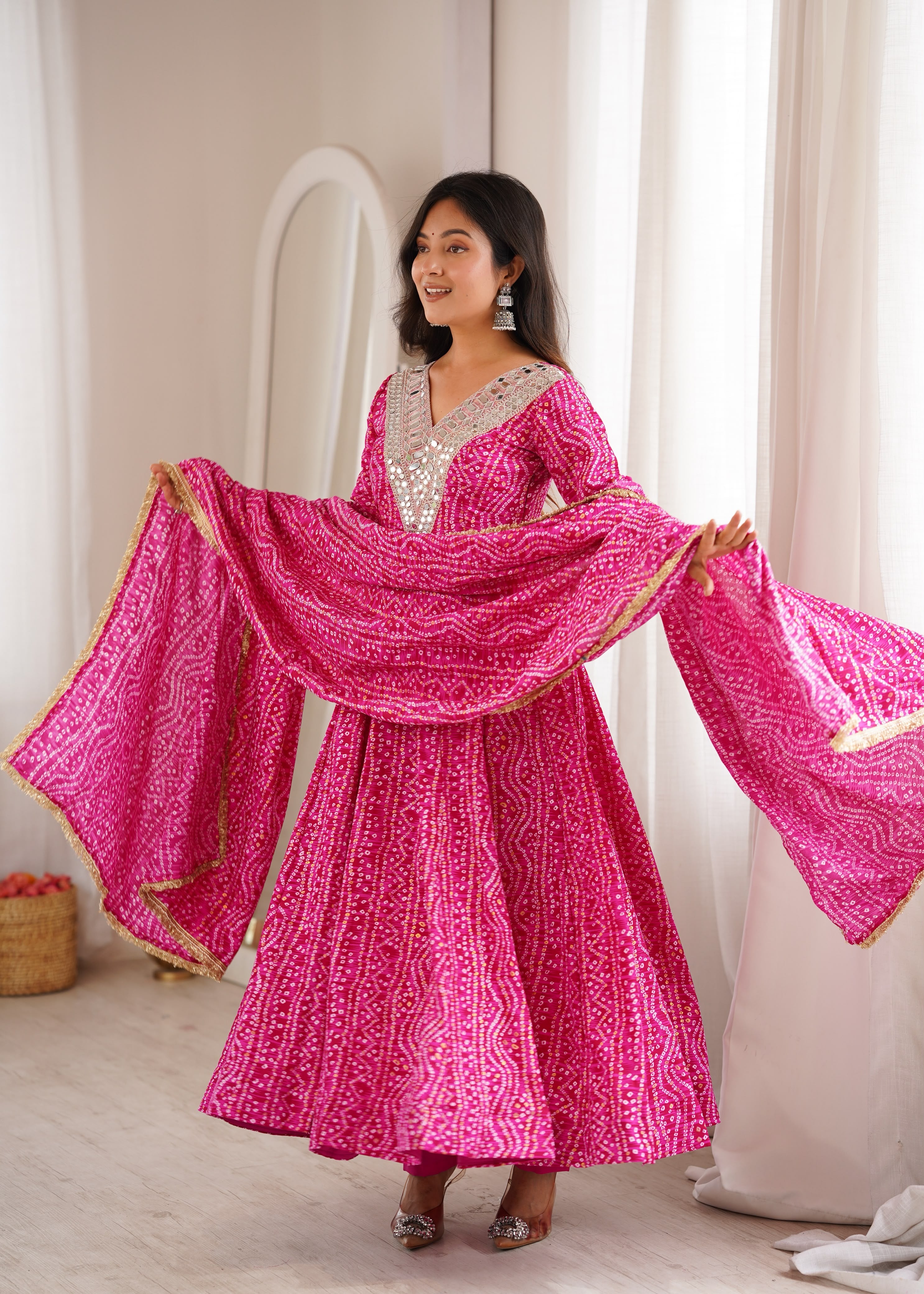 Mirror Embroidered Gown Set