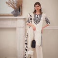 Natural Crepe Farshi Palazzo Set