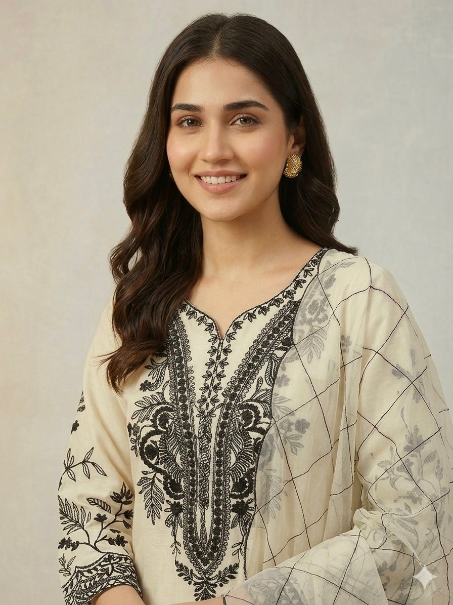Pakistani Embroidered Kurta Set