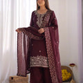 Party Wear Top-Palazzo & Dupatta Set