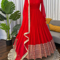 Red Anarkali Set