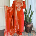 Roman Silk Embroidered Kurta Set