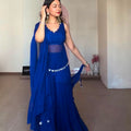 Royal Blue Sharara Set