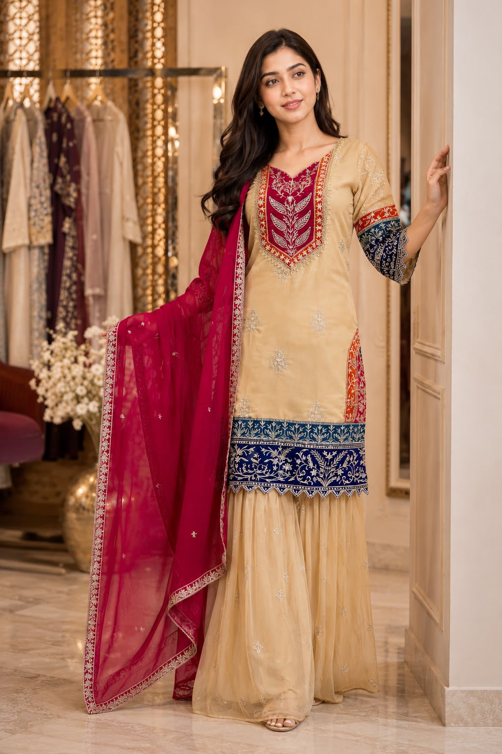 Royal Rangoli Silk Suit