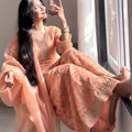 Silk Suit Set with Exquisite Embroidery & Moti Work