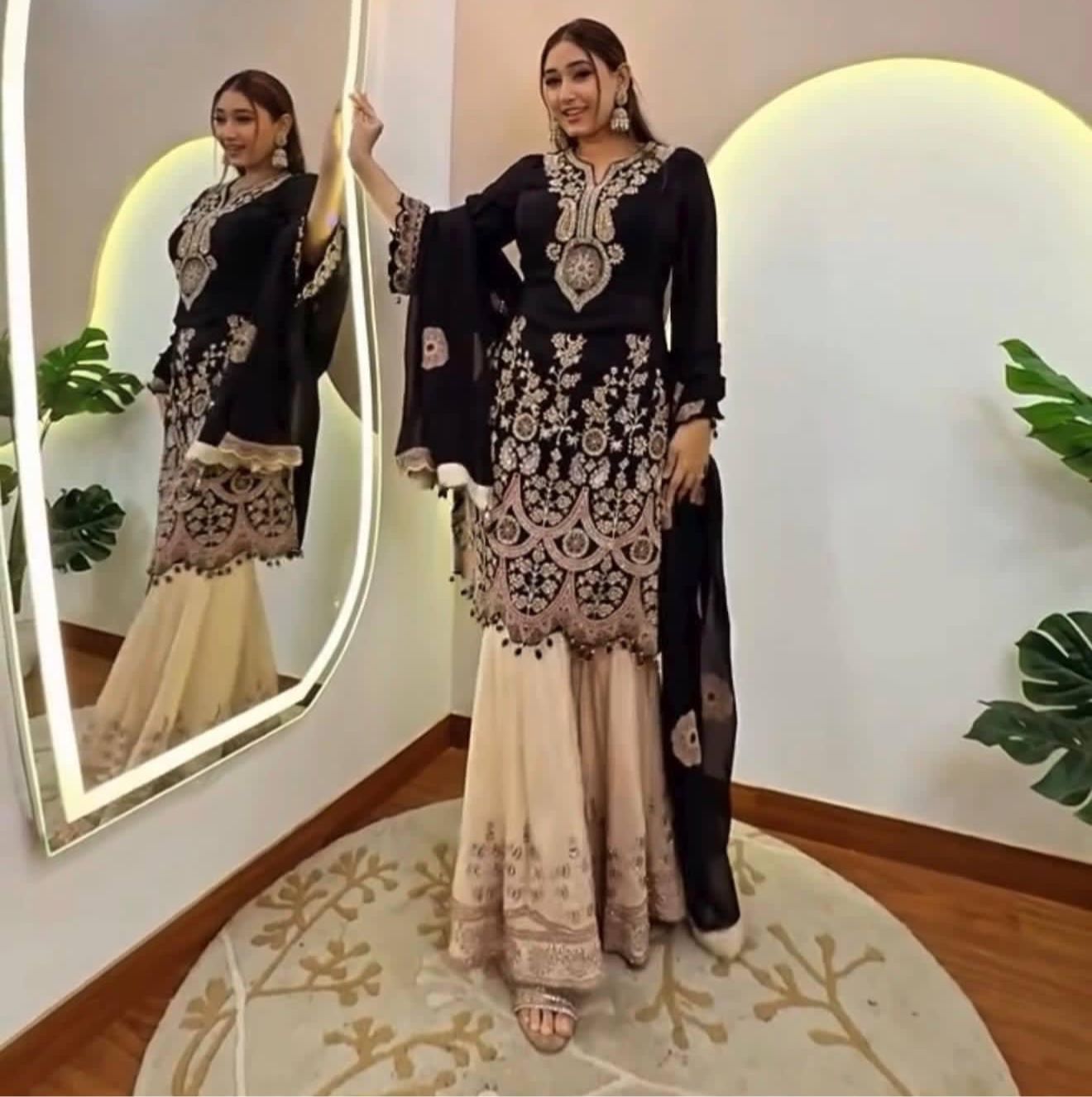 Top with Sharara & Dupatta