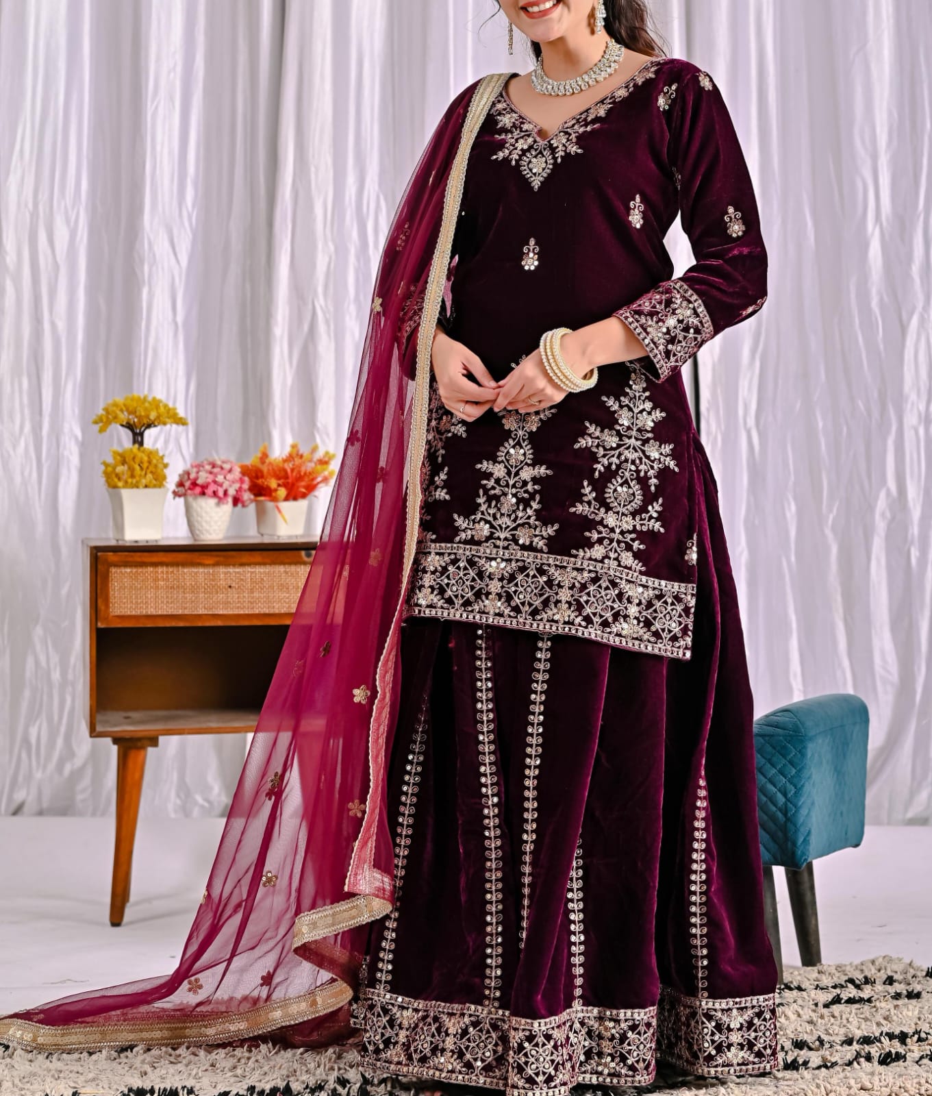 Top–Sharara–Dupatta Set