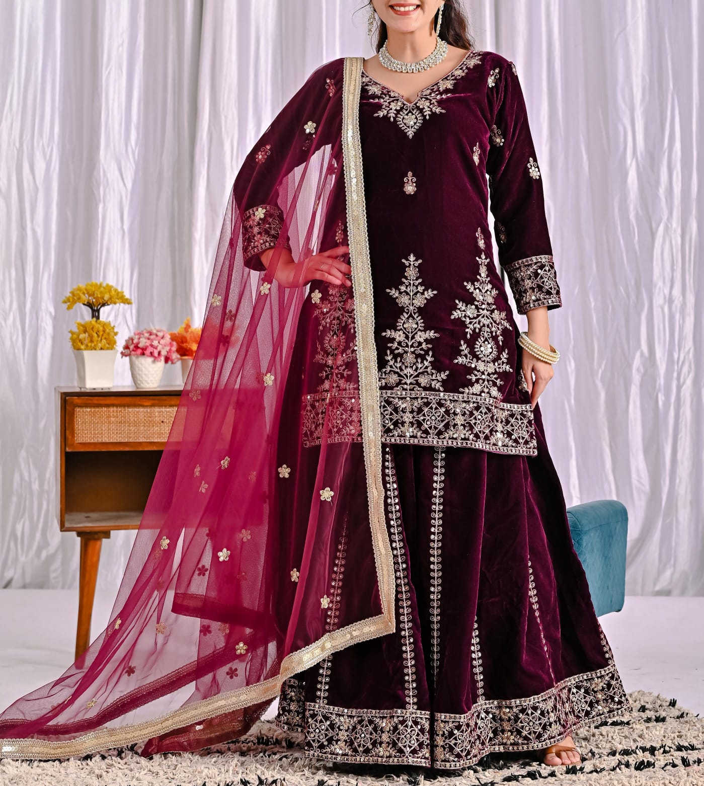 Top–Sharara–Dupatta Set