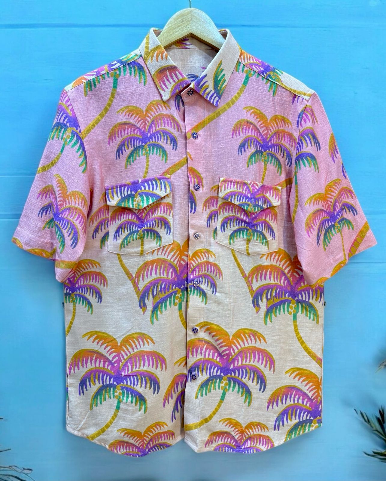 Tropical Vibes Palm Print Shirt