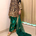 Velvet Kurti-Palazzo-Dupatta Set