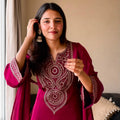 Vichitra Silk Kurti Palazzo Set