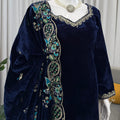 Viscose Velvet Suit Set – Blue
