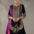 Viscous Velvet Top-Farshi Salwar & Dupatta Set