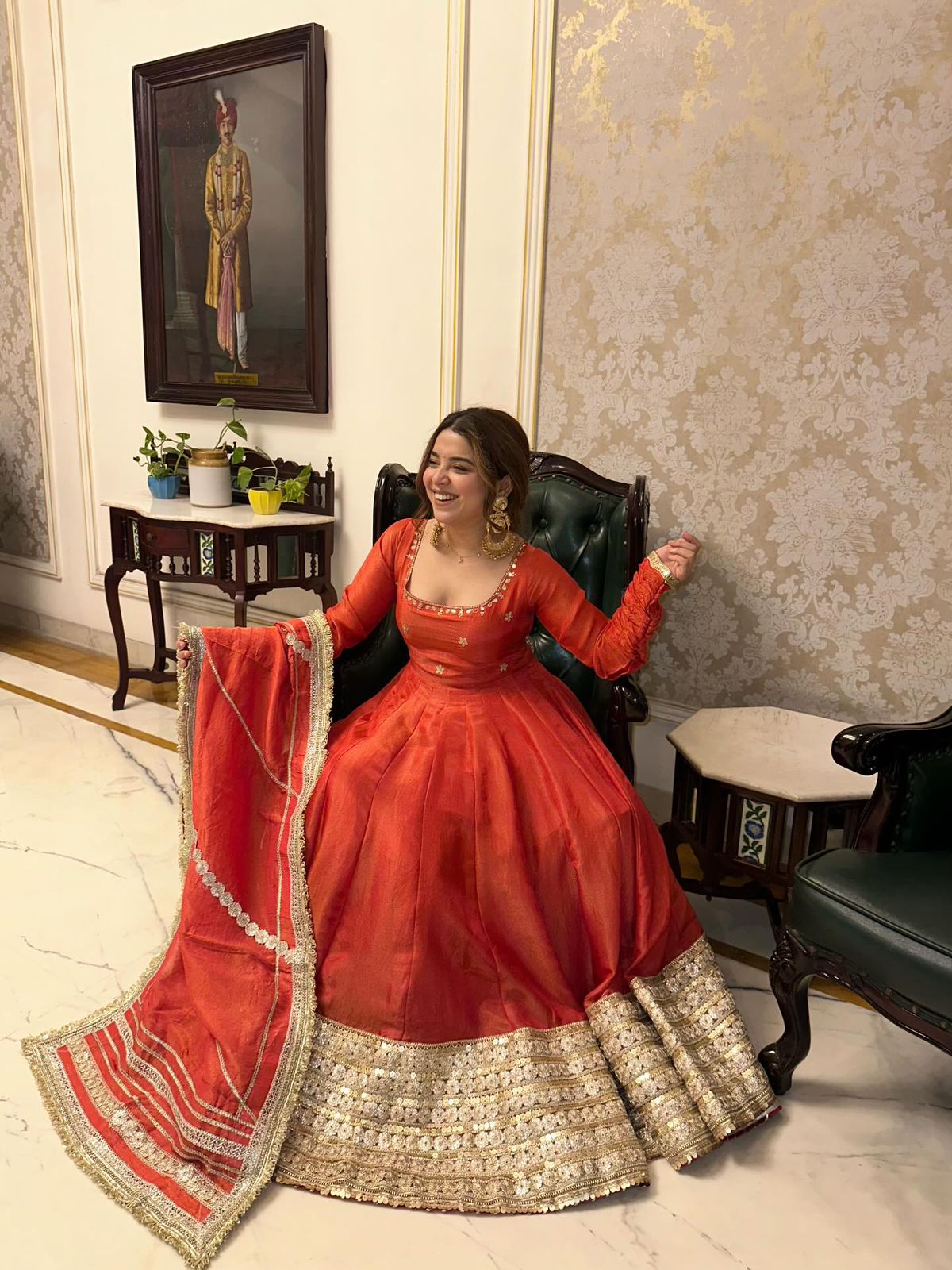 Anarkali Set in Chinon Silk